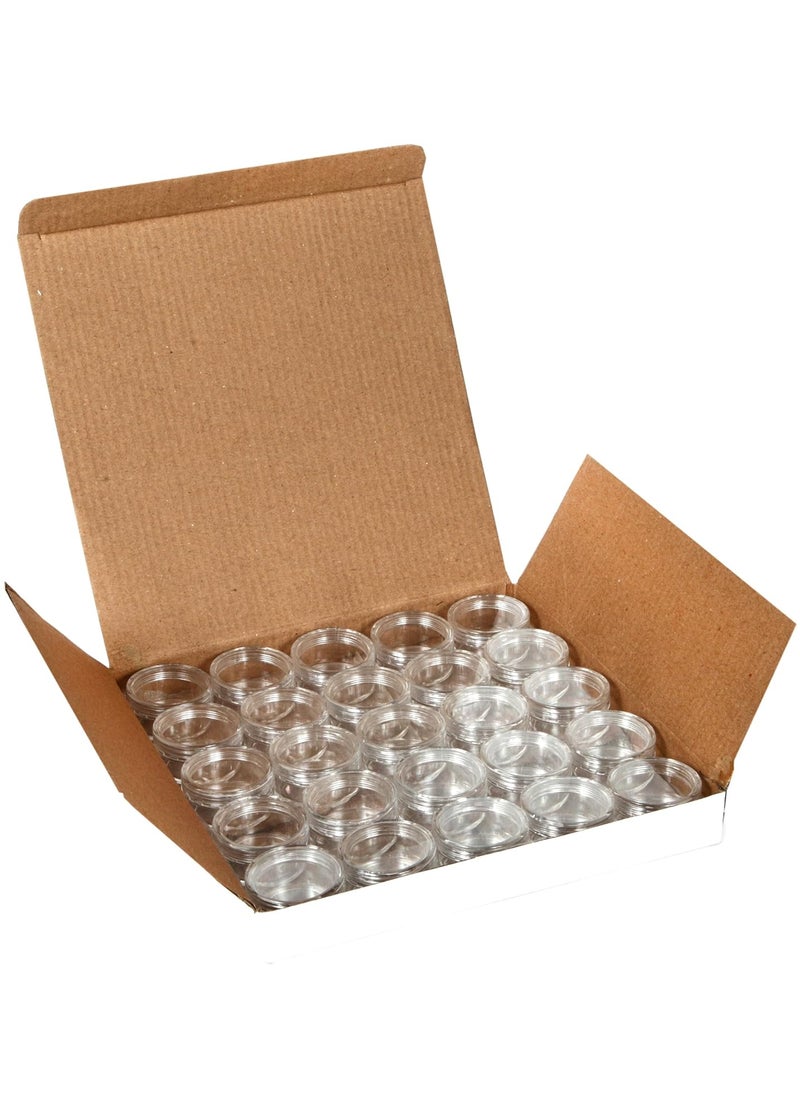 Vivaplex, 25 Clear, 10 Gram Plastic Pot Jars, Cosmetic Containers, With Lids.