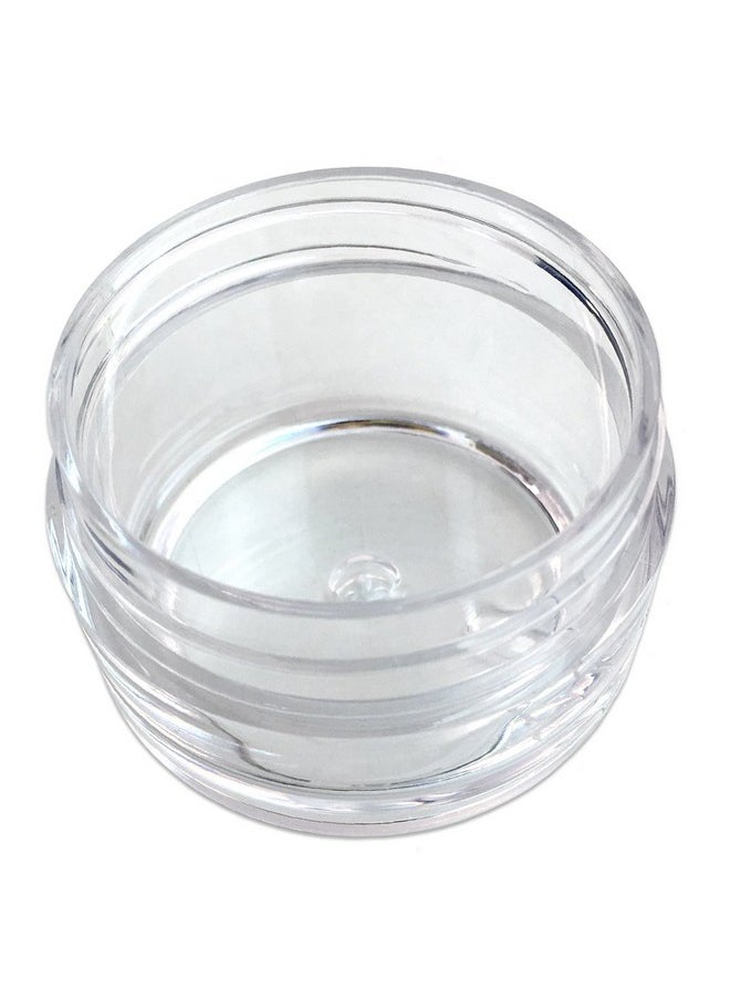 Beauticom 12 Piece 20g/20ml USA Acrylic Round Clear Jars with Lids for Lip Balms, Creams, Make Up, Cosmetics, Samples, Ointments and other Beauty Products (Black Lid (Flat Top))