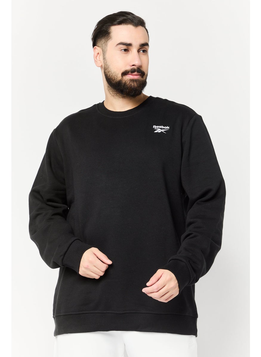 Men Sportswear Fit Long Sleeve Outdoor Sweatshirt, Black
