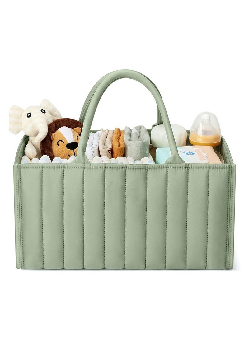 Baby Diaper Basket, Diaper Storage Basket - Newborn Gift Registry and Baby Essentials List, Distinct Space, 38*25*18cm, Green