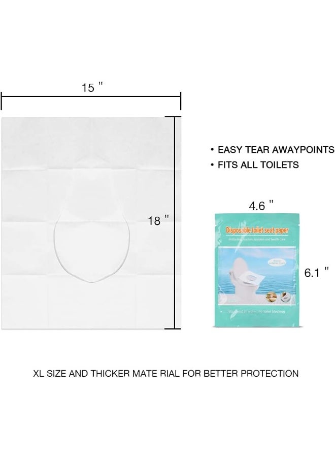 KLOLKUTTA Toilet Seat Covers Disposable, 50-Count Flushable Paper Travel Toilet Seat Covers for Adults and Kids Potty Training, Great Biodegradable Accessories for Public Restrooms, Airplane, Camping