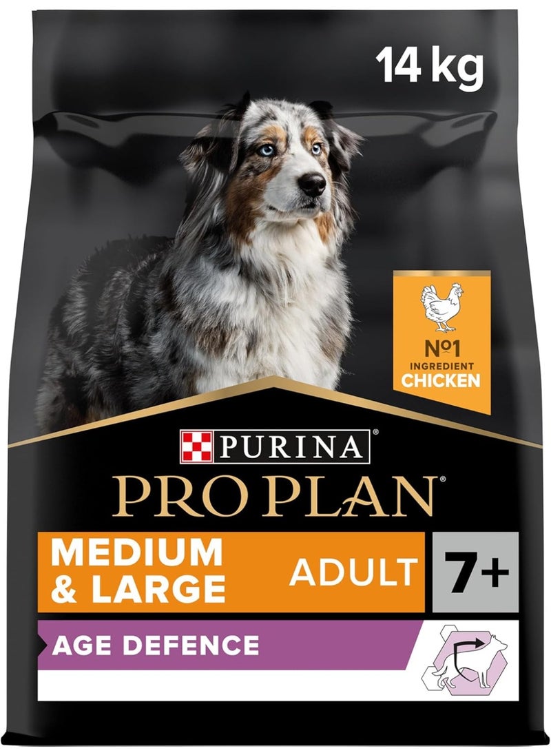 PRO PLAN AGE DEFENCE MEDIUM AND LARGE SENIOR 7+ DRY DOG FOOD WITH CHICKEN 14 KG