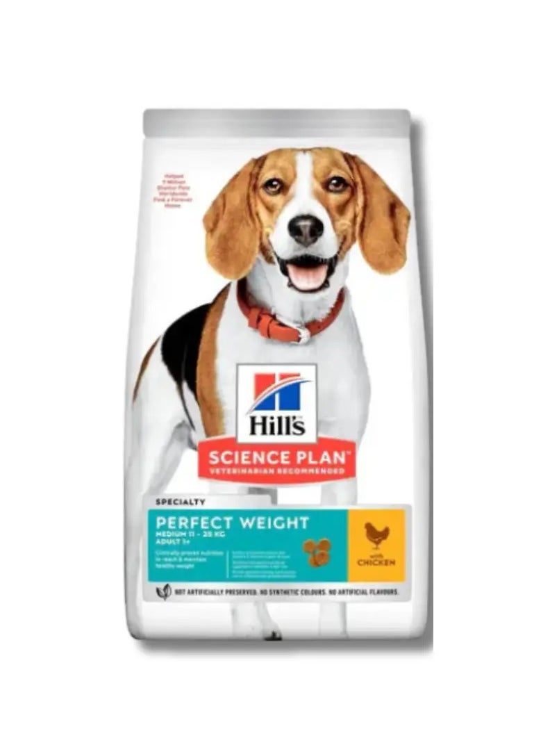 Hill's Science Plan Perfect Weight Medium Adult Dog Food with Chicken 2kg