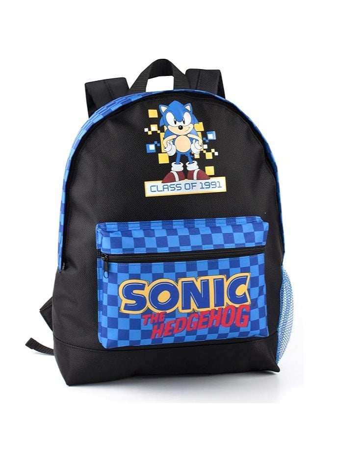 Sonic The Hedgehog Backpack Boys Girls | Retro Gamer Gift Kids School Bag Rucksack | Childrens Gaming Merchandise Gift