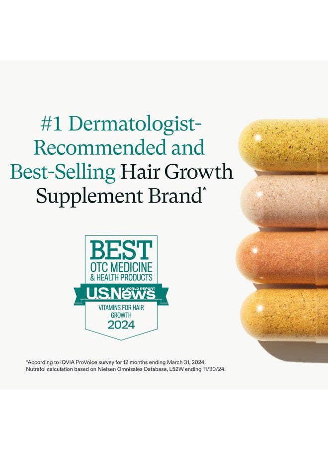 Women's Hair Growth Supplements, For Women 18-44 Years Old, Clinically Tested for Visibly Thicker, Stronger Hair, 100% Vegan Ingredients, Dermatologist Recommended - 1 Month Supply