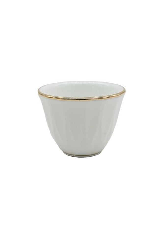 AKDC 12Pcs Cawa Cup White&Gold