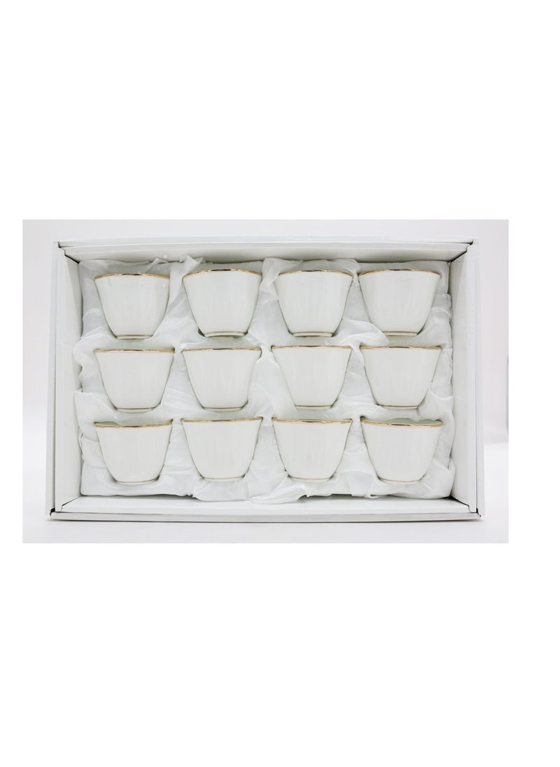 AKDC 12Pcs Cawa Cup White&Gold
