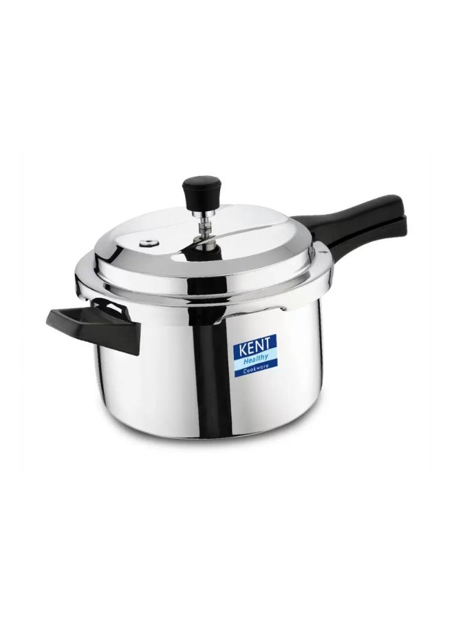 5 LitersLiters KENT Triply Stainless Steel Outer-Lid Pressure Cooker – 5L | Durable & Safe | Induction & Gas Compatible | Rust-Resistant | Ideal for Family Cooking Silver