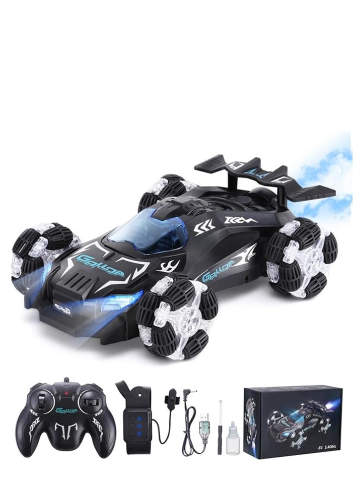 Remote Control Car,Drift High Speed Off Road RC Stunt Truck,4WD RC Car with 360° Rotating,2.4Ghz RC Crawler with Light & Sound Spray,Birthday Gift for 6 7 8 9 10 11 Year olds Kids Boys Girls