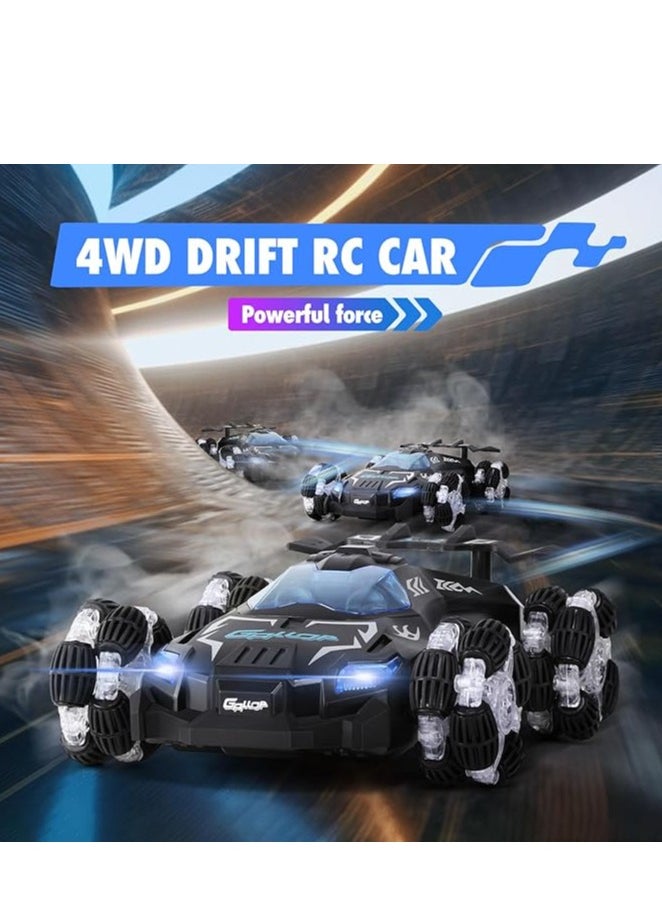 Remote Control Car,Drift High Speed Off Road RC Stunt Truck,4WD RC Car with 360° Rotating,2.4Ghz RC Crawler with Light & Sound Spray,Birthday Gift for 6 7 8 9 10 11 Year olds Kids Boys Girls