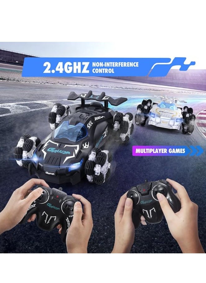 Remote Control Car,Drift High Speed Off Road RC Stunt Truck,4WD RC Car with 360° Rotating,2.4Ghz RC Crawler with Light & Sound Spray,Birthday Gift for 6 7 8 9 10 11 Year olds Kids Boys Girls