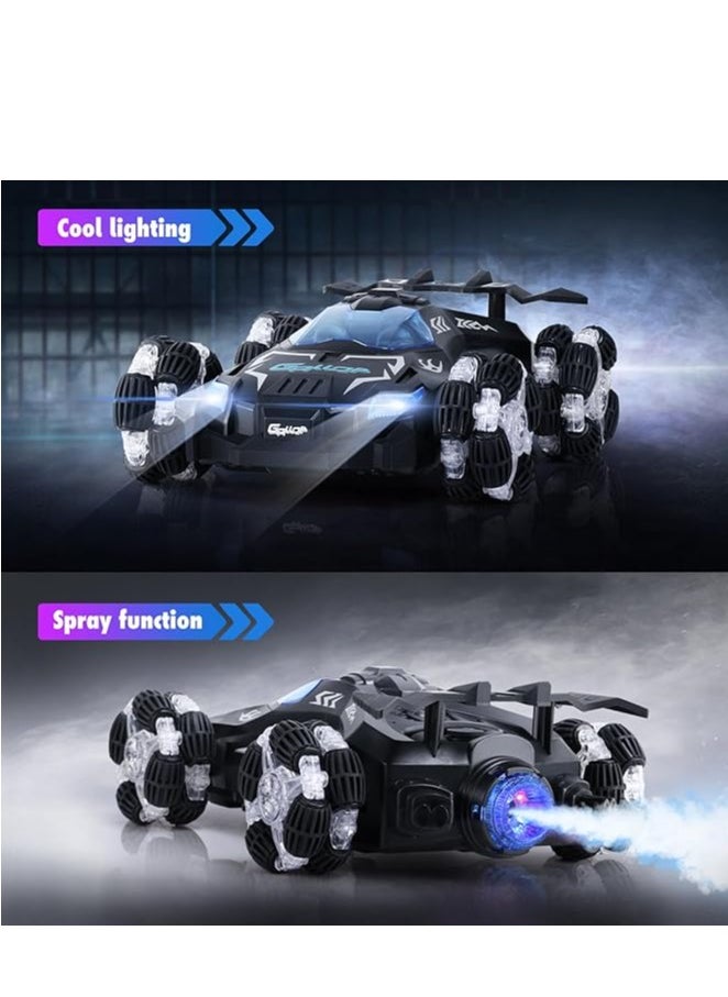 Remote Control Car,Drift High Speed Off Road RC Stunt Truck,4WD RC Car with 360° Rotating,2.4Ghz RC Crawler with Light & Sound Spray,Birthday Gift for 6 7 8 9 10 11 Year olds Kids Boys Girls