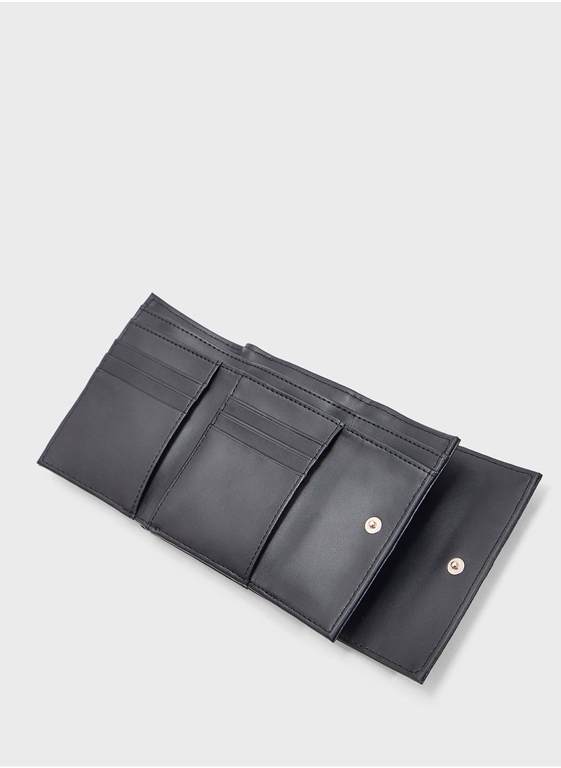 ROOSA Rose Detail Leather Small Bobble Purse