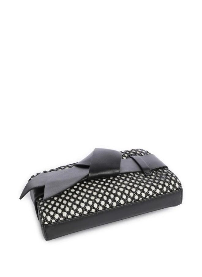 JEESIE Soft PU Bow Canvas Clutch Bag