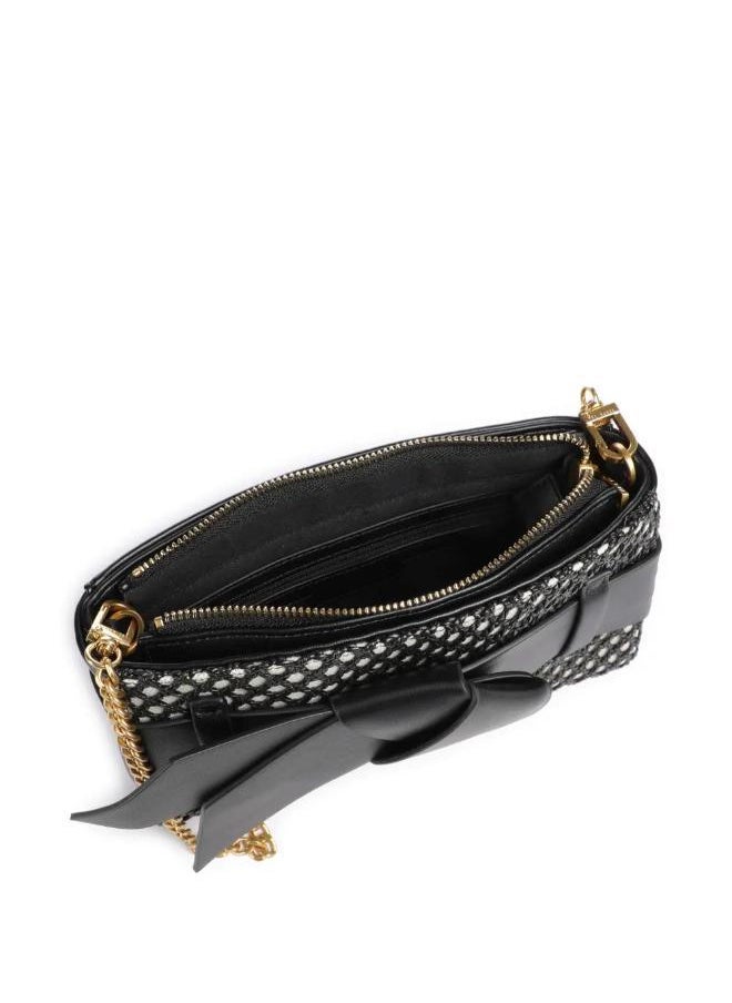 JEESIE Soft PU Bow Canvas Clutch Bag