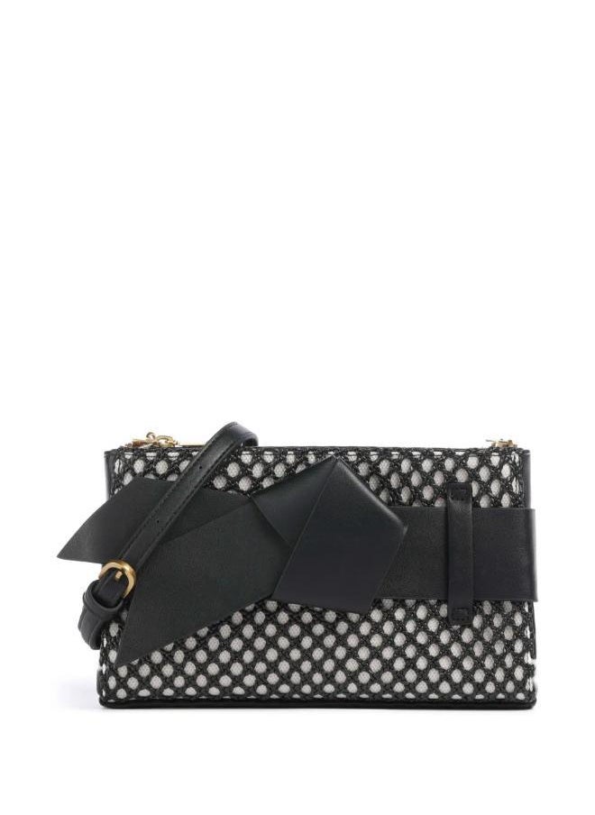 JEESIE Soft PU Bow Canvas Clutch Bag