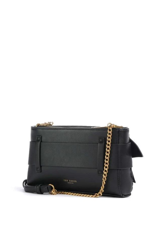 JEESIE Soft PU Bow Canvas Clutch Bag
