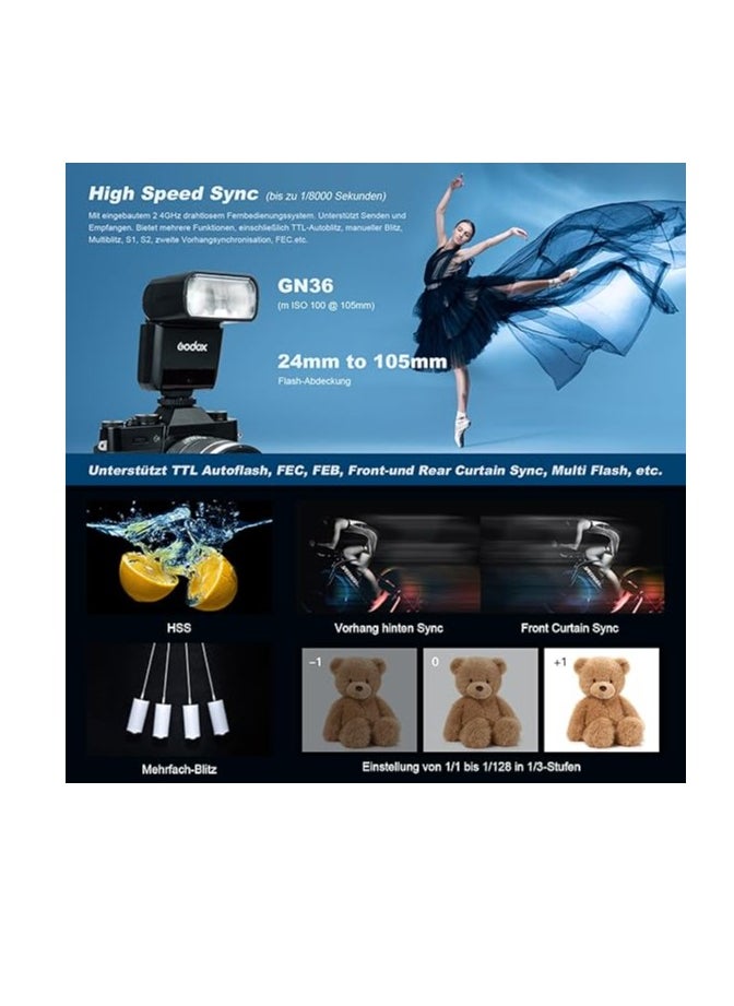 Godox TT350F Speedlite Camera Flash for Fujifilm 2.4G Wireless X System