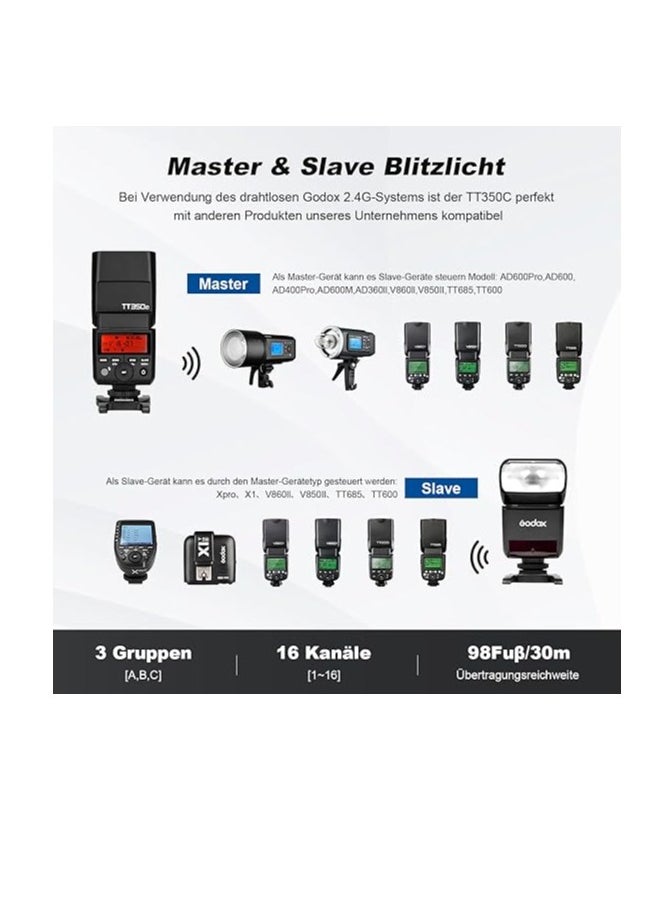 Godox TT350F Speedlite Camera Flash for Fujifilm 2.4G Wireless X System