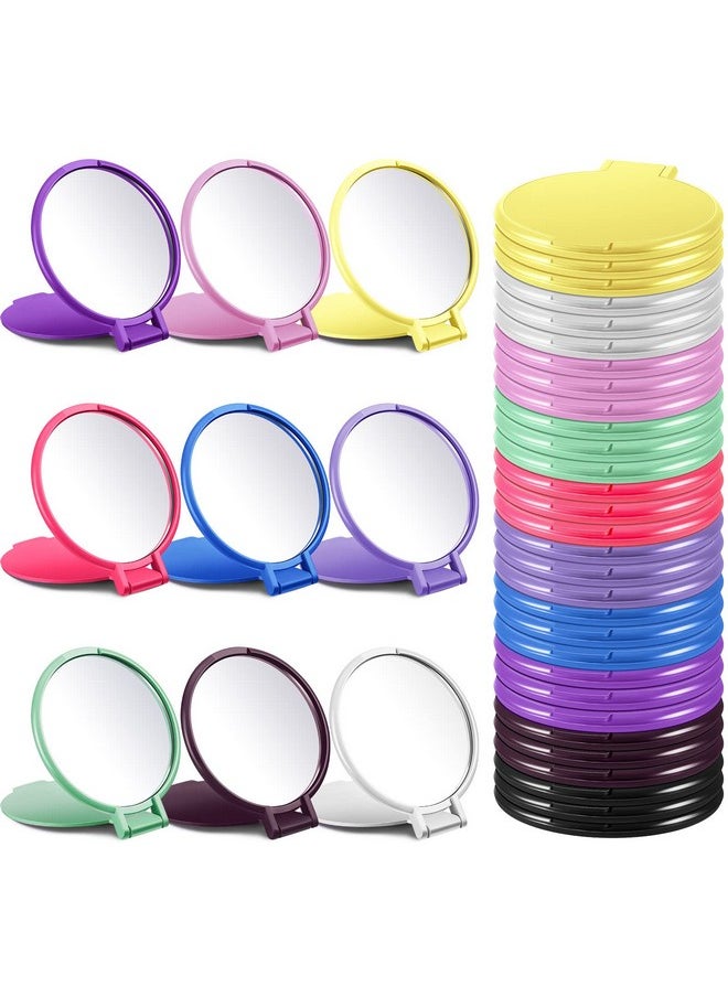 Juexica 180 Pcs Compact Mirror Bulk Round Mini Folding Mirror Portable Pocket Mirror Makeup Small Mirror Vintage Travel for Cosmetic Purse Bag Women Daily Use (10 Colors)
