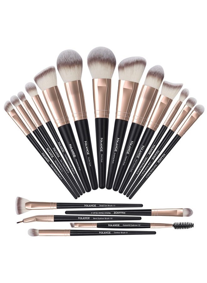 Makeup Brushes, MAANGE 18 Pcs Professional Makeup Brush Set Premium Synthetic Face Kabuki Brush Kit Foundation Blush Powder Eyeshadow Brushes Set