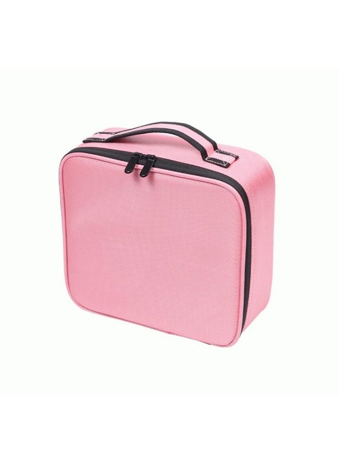House of Quirk Makeup Cosmetic Storage Case with Adjustable Compartment - Light Pink