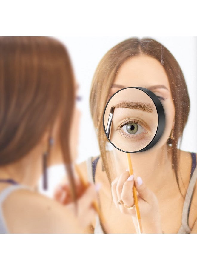 MIYADIVA 30X Magnifying Mirror, Small Magnifying Mirror with Suction Cup and Tweezers, As a Travel Magnifying Mirror, Compact Mirror Set for Plucking Eyebrows 3.5 Inches