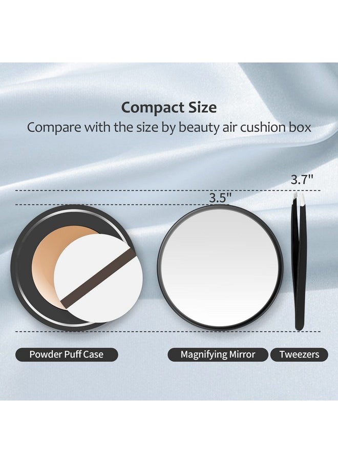 MIYADIVA 30X Magnifying Mirror, Small Magnifying Mirror with Suction Cup and Tweezers, As a Travel Magnifying Mirror, Compact Mirror Set for Plucking Eyebrows 3.5 Inches