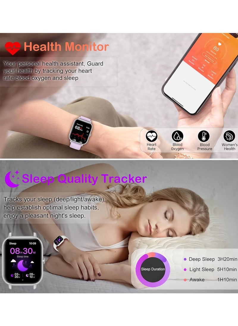 Men/Women Bluetooth Smartwatch, 1.83-Inch High Definition Large Screen Full Screen Touch, Ultra Thin Body, 100+ Sports Modes, Wireless Answering/Making Calls, Multi Dimensional Health Monitoring, Smart Bracelet RT i128