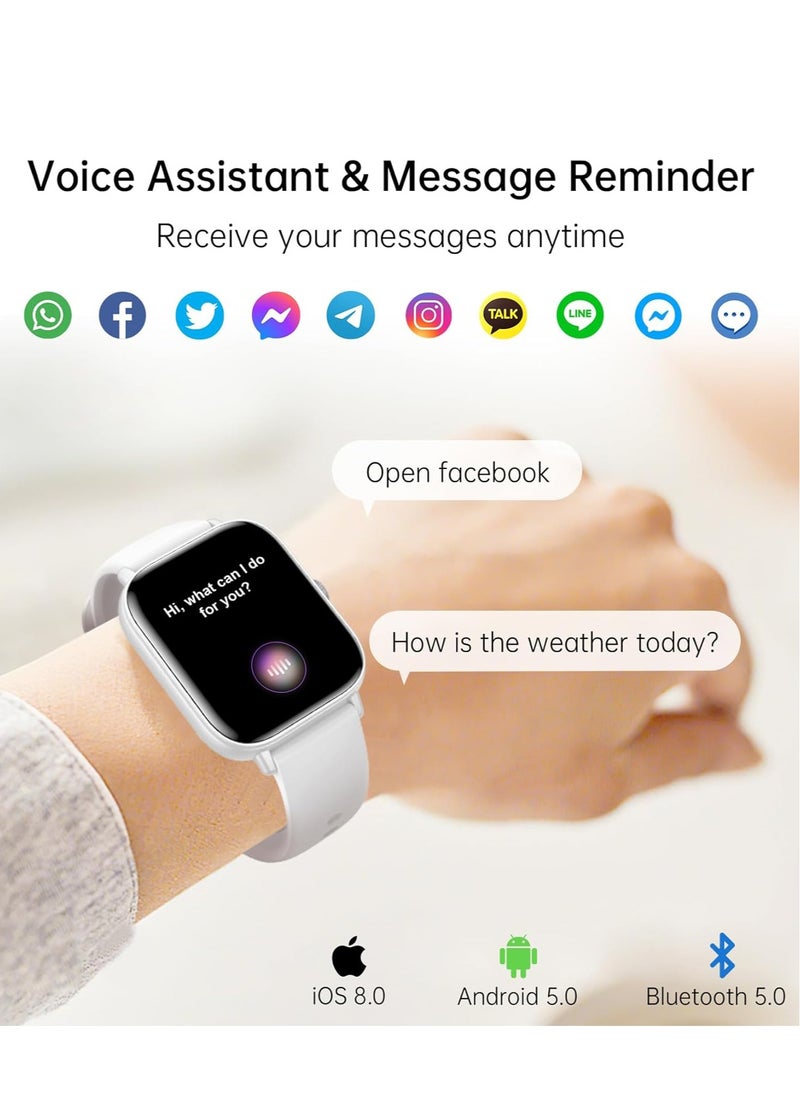 Men/Women Bluetooth Smartwatch, 1.83-Inch High Definition Large Screen Full Screen Touch, Ultra Thin Body, 100+ Sports Modes, Wireless Answering/Making Calls, Multi Dimensional Health Monitoring, Smart Bracelet RT i128