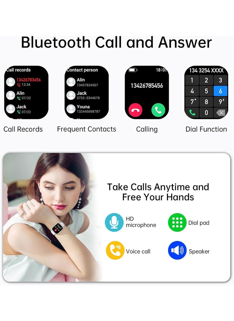 Men/Women Bluetooth Smartwatch, 1.83-Inch High Definition Large Screen Full Screen Touch, Ultra Thin Body, 100+ Sports Modes, Wireless Answering/Making Calls, Multi Dimensional Health Monitoring, Smart Bracelet RT i128