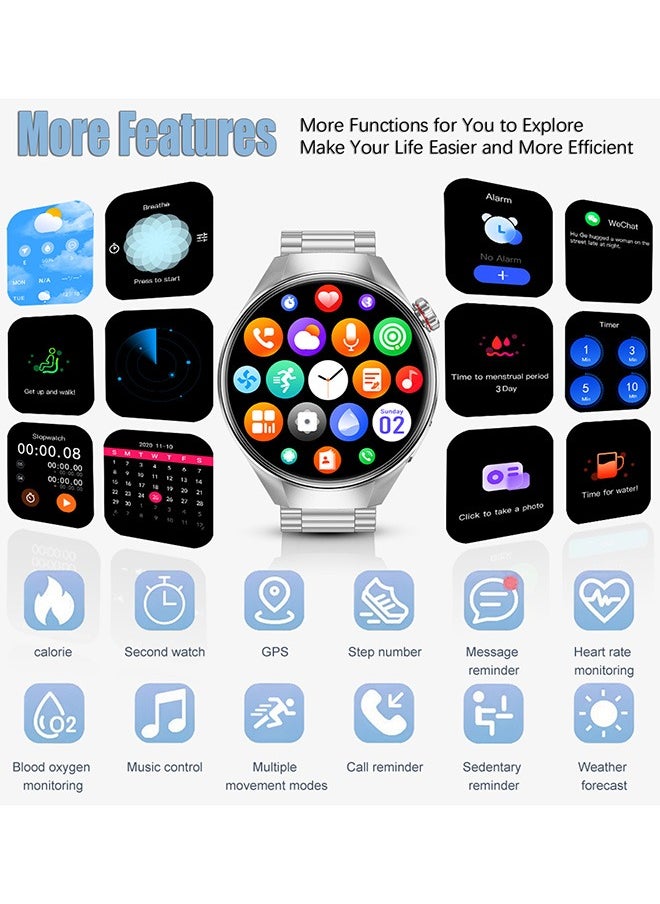Men's Bluetooth Smartwatch, 1.75-Inch Full-Screen Touch, Bluetooth To Answer/Make Calls, Exercise And Sleep Monitoring, Message Notification Display, Universal Smart Bracelet For Android And IOS Systems, G5 Plus