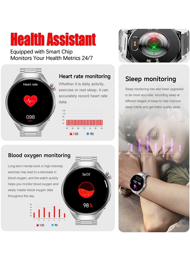 Men's Bluetooth Smartwatch, 1.75-Inch Full-Screen Touch, Bluetooth To Answer/Make Calls, Exercise And Sleep Monitoring, Message Notification Display, Universal Smart Bracelet For Android And IOS Systems, G5 Plus