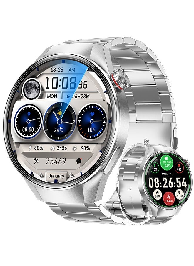 Men's Bluetooth Smartwatch, 1.75-Inch Full-Screen Touch, Bluetooth To Answer/Make Calls, Exercise And Sleep Monitoring, Message Notification Display, Universal Smart Bracelet For Android And IOS Systems, G5 Plus