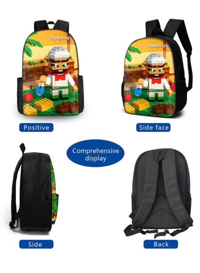 The latest universal cartoon new three-piece schoolbag (for students, teenagers, children)