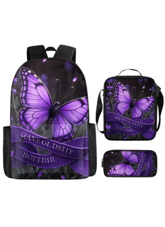 The latest universal cartoon new three-piece schoolbag (for students, teenagers, children)