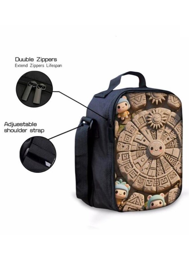 [Super new special offer] Cartoon theme bag three-piece set | double-shoulder + hand-held + storage pen bag | gift self-use good-looking - 1104