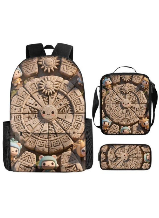 [Super new special offer] Cartoon theme bag three-piece set | double-shoulder + hand-held + storage pen bag | gift self-use good-looking - 1104