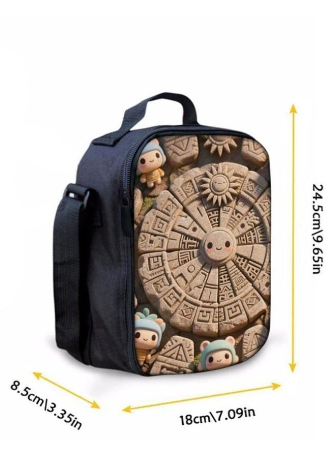 [Super new special offer] Cartoon theme bag three-piece set | double-shoulder + hand-held + storage pen bag | gift self-use good-looking - 1104