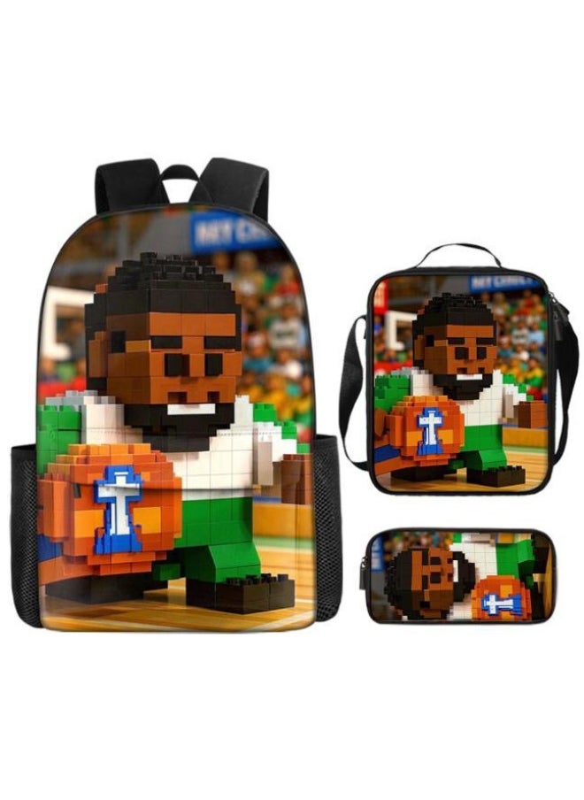 The latest universal cartoon new three-piece schoolbag (for students, teenagers, children) - 1068
