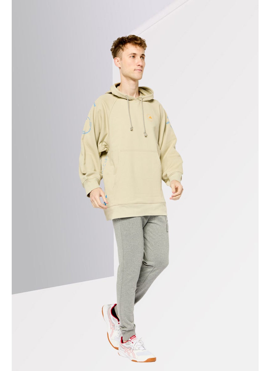 Men Sportswear Fit Long Sleeve Outdoor Hoodie, Beige