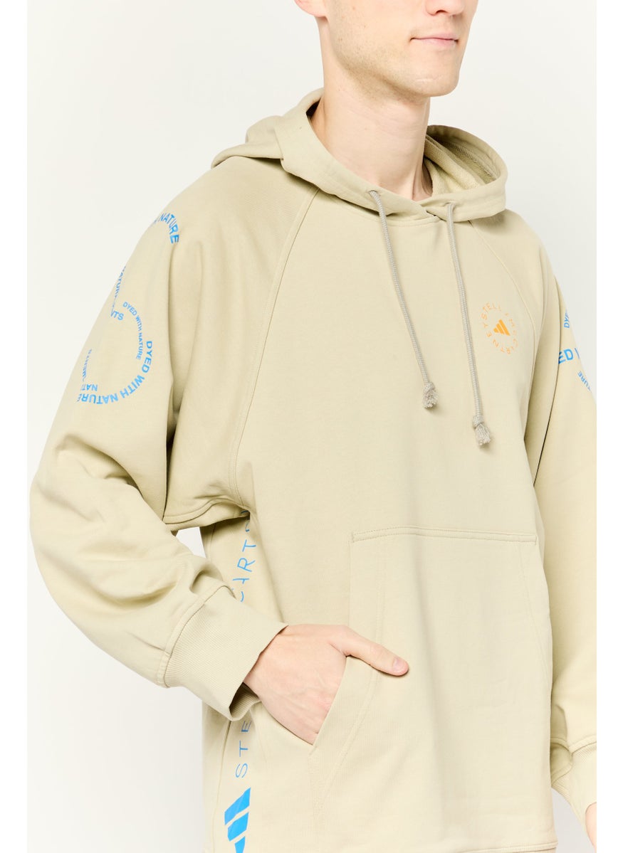 Men Sportswear Fit Long Sleeve Outdoor Hoodie, Beige