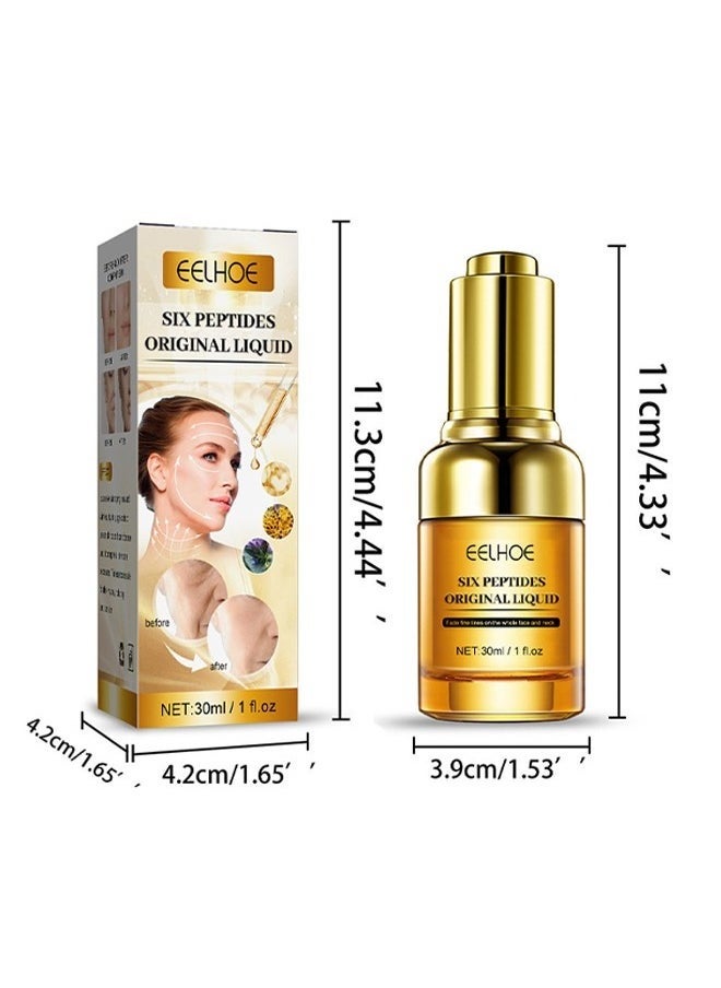 Six Peptides Original Liquid，Hexapeptide Facial Essence Anti-wrinkle Anti-aging Firming Moisturizing Serum Skin Care Pamper Your Skin Keep It Hydrated 30ml