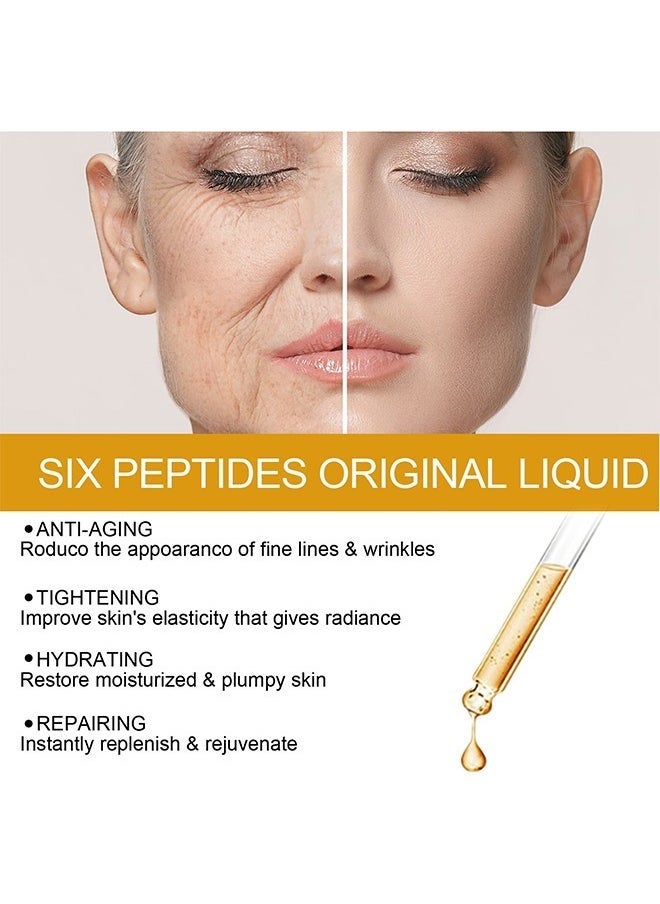 Six Peptides Original Liquid，Hexapeptide Facial Essence Anti-wrinkle Anti-aging Firming Moisturizing Serum Skin Care Pamper Your Skin Keep It Hydrated 30ml