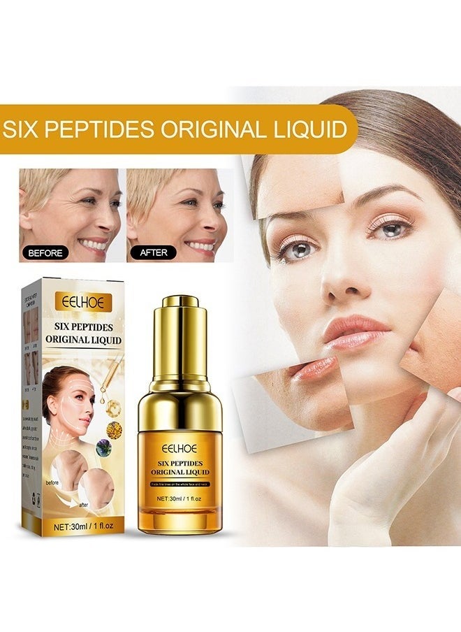 Six Peptides Original Liquid，Hexapeptide Facial Essence Anti-wrinkle Anti-aging Firming Moisturizing Serum Skin Care Pamper Your Skin Keep It Hydrated 30ml
