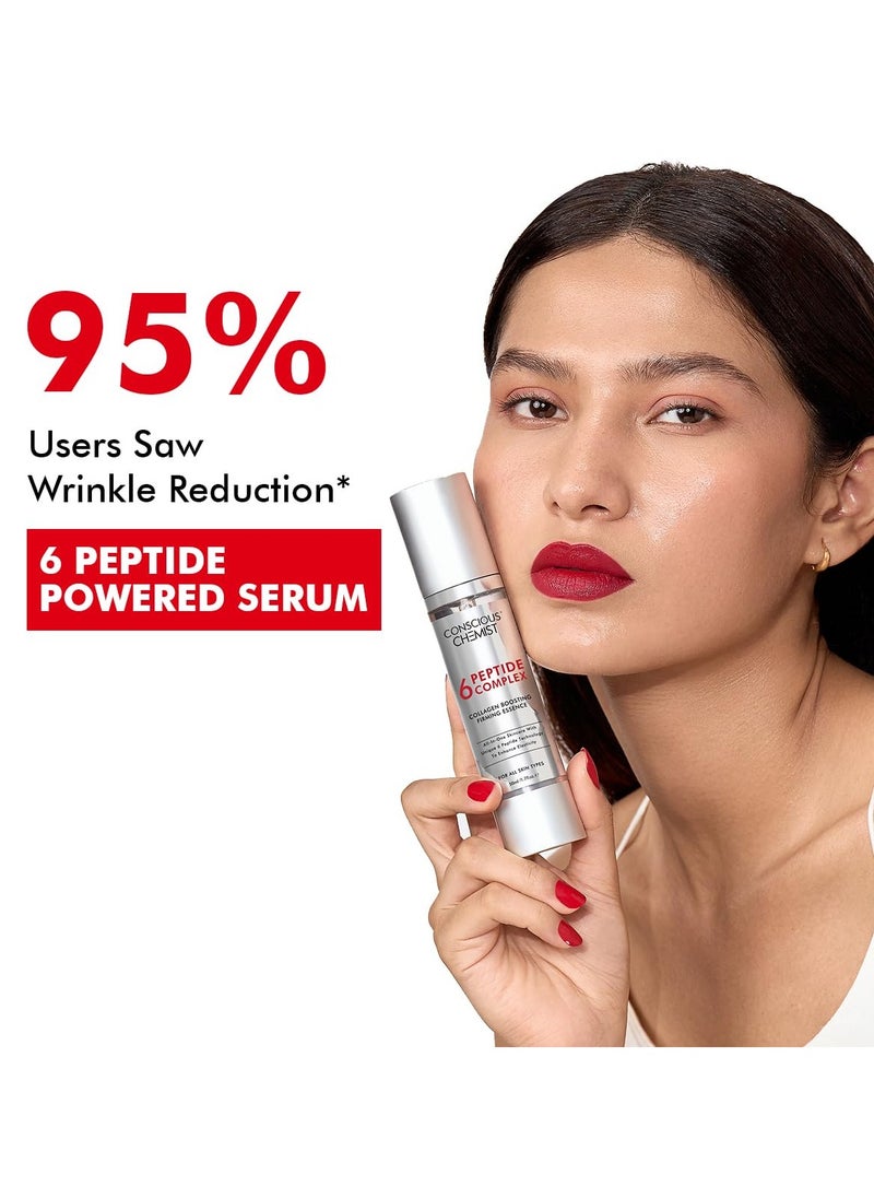 6 Peptide Serum for Face | 50ml | Complex Collagen Boosting Firming Essence for Face, Niacinamide & Hyaluronic Face Serum, Reduce Fine Lines, Wrinkles, Face Serum for Men & Women