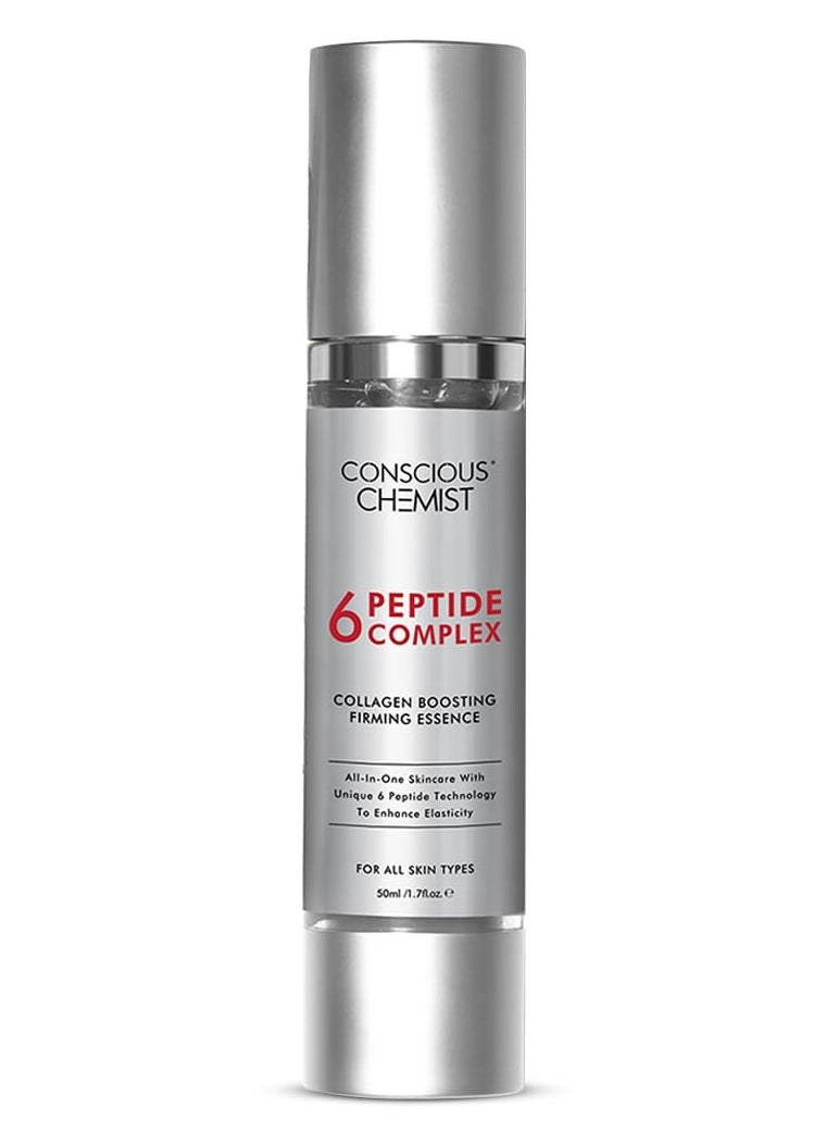 6 Peptide Serum for Face | 50ml | Complex Collagen Boosting Firming Essence for Face, Niacinamide & Hyaluronic Face Serum, Reduce Fine Lines, Wrinkles, Face Serum for Men & Women