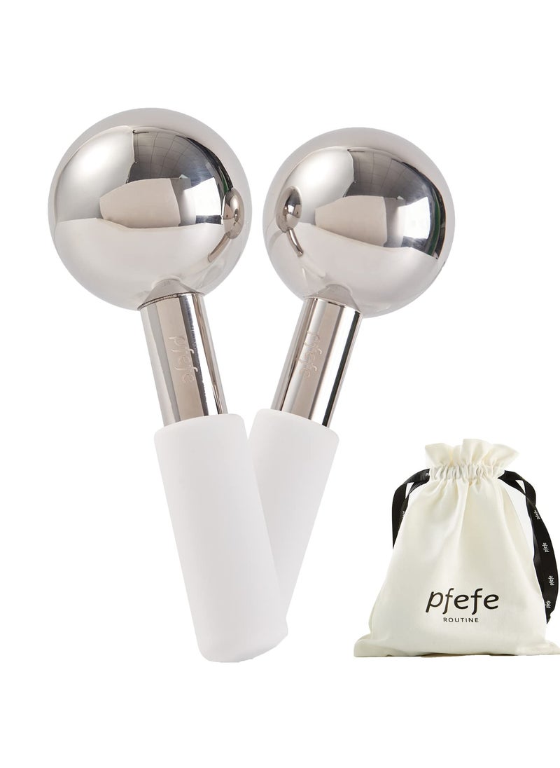 Ice Globes for Face & Eyes, Unbreakable Stainless Steel Cryo Sticks for Beauty Routines, Facials Cold Roller Cooling Globes for Puffiness, Wrinkles, Dark Circles, Headaches