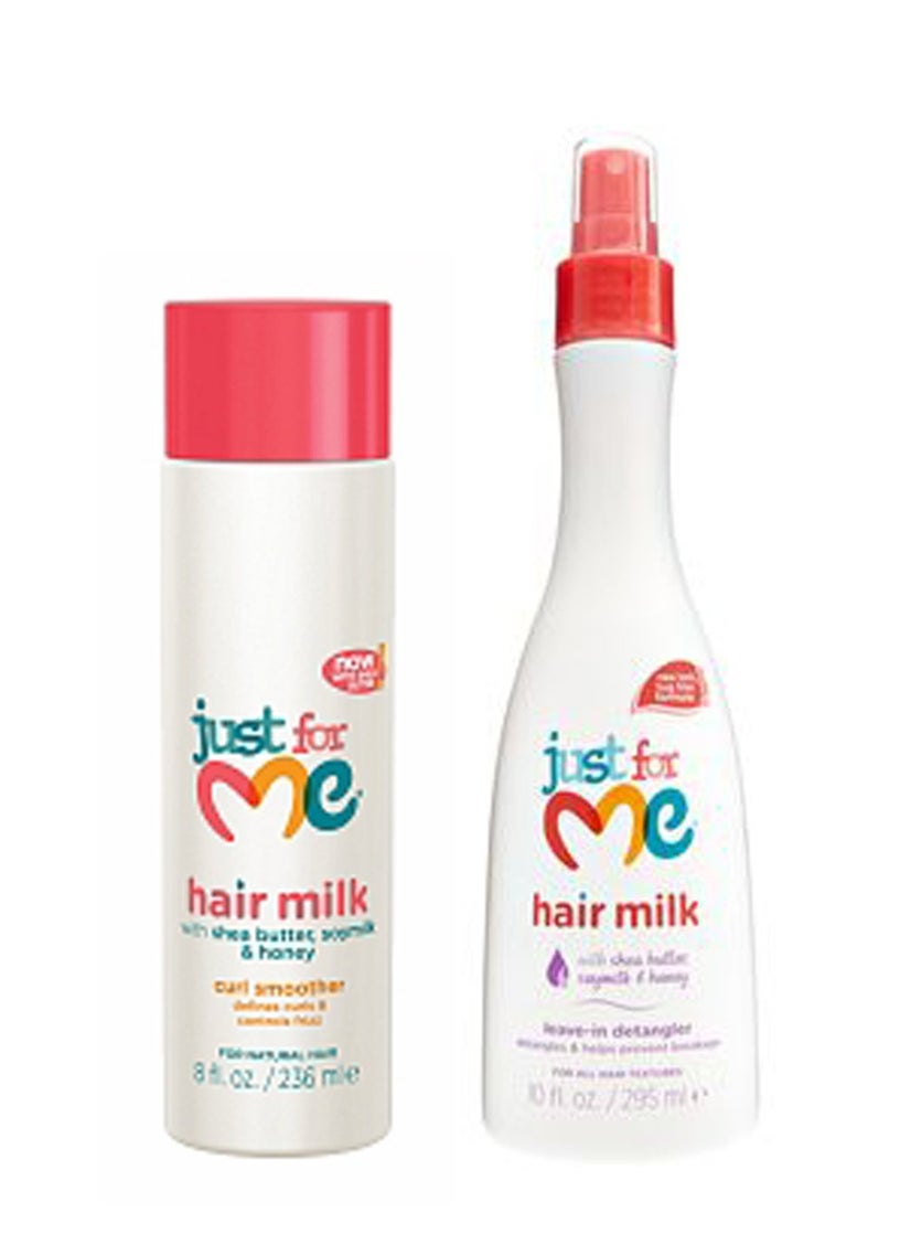 Just For Me Coconut, Honey, and other fragrance compounds Hair Milk Curl Smoother & Leave in Detangler Set