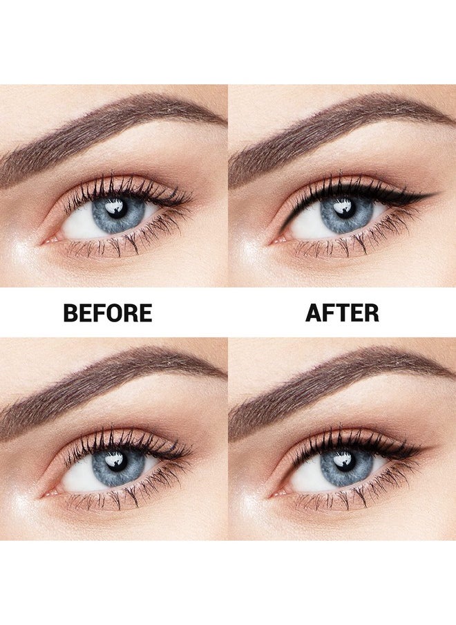 Music Flower Gel Eyeliner, Black and Brown Eyeliner Waterproof Long Lasting Smudge Proof Gel Liner with 2 Brushes, Easy to Apply Eye Makeup 3 g, Pack of 2